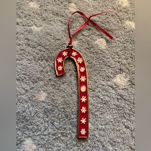Wallace Elegant Red and Gold Holiday Candy Cane Ornament 2001